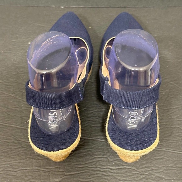 Viscata Barcelona Women's 41/10.5 Blue Pointed Toe Slingback Espadrille Wedges - Picture 5 of 12